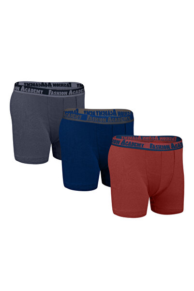 FASHION ACADEMY Boys Boxer Color Outer Elastic 3 Pack