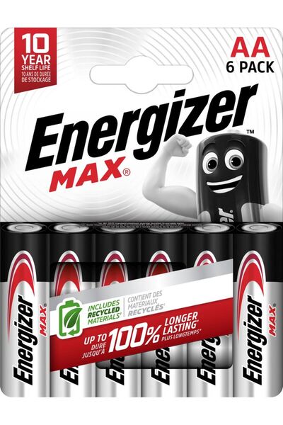 Energizer Set of 6 AA Max alkaline batteries