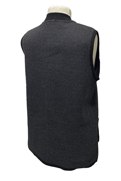 Giyinen Mağazaları Selver Front Buttoned Double Pocket Winter Wool Knitted Mother Vest