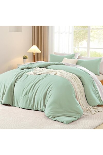 Luofanfei Velvet Fitted Bed Sheet 160 x 200 x 30 cm, Light Green