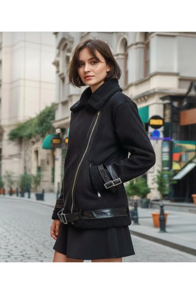 Mynoa Trench coat din piele intoarsa Ital
