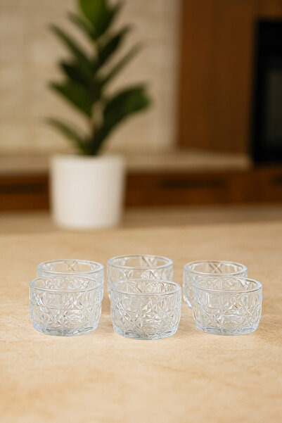 Lüks Sepeti Riyana - Glass Dessert Snack Square Bowl - 140 ml