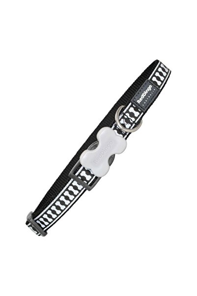 RedDingo Zgardă pentru câini Red Dingo Bone Reflective Negru (2,5 x 41-63 cm)