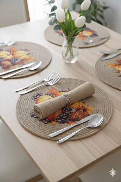 fkmodatasarım Supla sofra takımı tress ip elyapımı Amerikan servis balkabağı ...