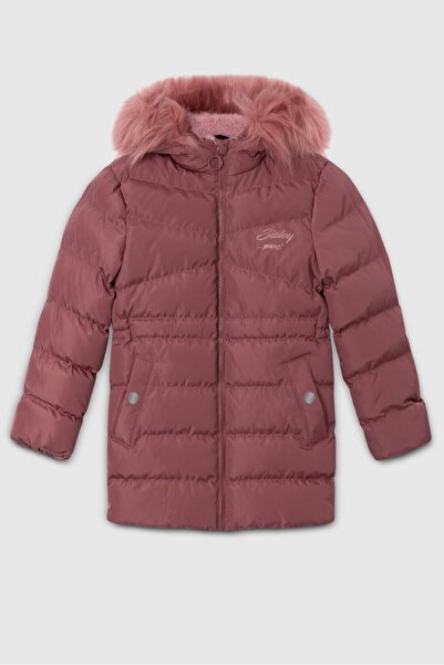 Sisley Girl's Puffer Jacket 6-14 Years Pink