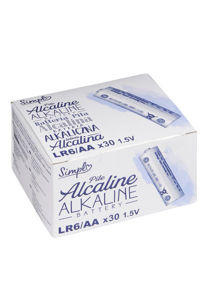 Simpl Set 30 baterii alcaline Carrefour LR6/AA, 1.5 V