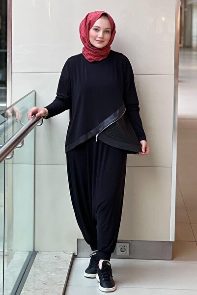 Nurcan Çetin Asymmetrical Cut Tunic Shalwar Set