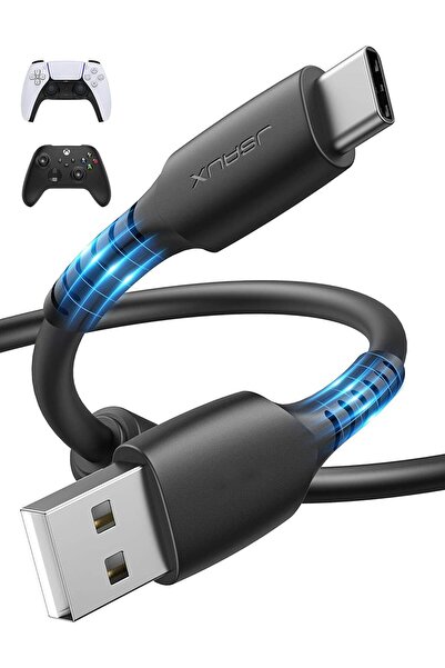 jsaux كابل شحن USB-C بطول 3 أمتار لجهاز PS5 DualSense ووحدات التحكم (حلقة مغن...