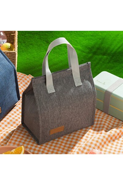 MACVI ® Insulated Bag, 22.5x13x25.5 cm, Premium Material, for Office, Picnic, Camping, Grey.
