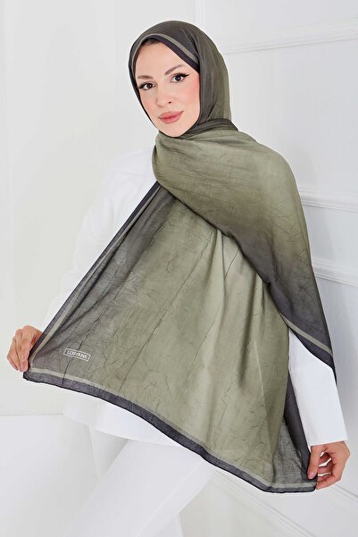 TOFİSA Μαλακό ντεγκραντέ σάλι από μπαμπού χακί - 27915-HAKI