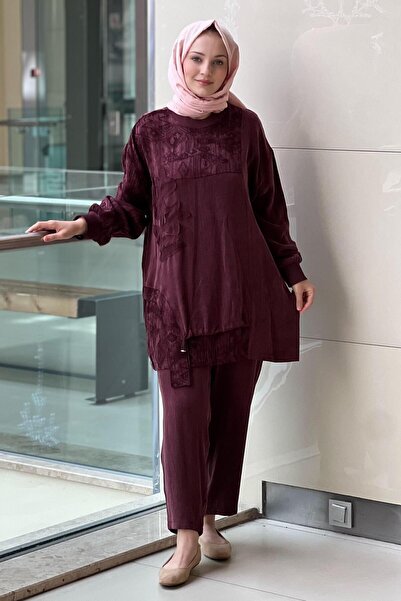 Ghisa Ethnic Patterned Asymmetrical Tunic Pant Set