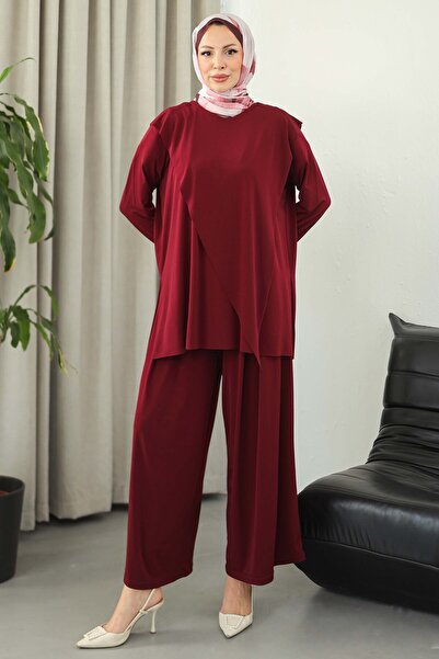 TOFİSA Simetri Sendy Double Suit Burgundy - 27829-Bordo