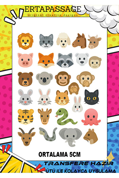ErTaPassage Emoji5 DTF Transfer Baskı – Ütüyle Yapışan – Tişört İçin Kolay Uy...