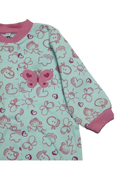 Pekkle Baby jumpsuit / onesie with hearts and butterfly Z34