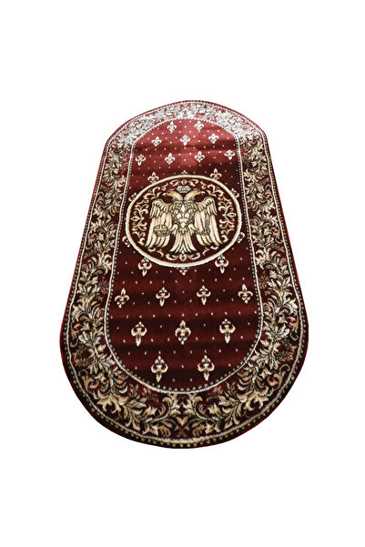 Lotos Oval Carpet Church Pattern 15032-210, Double-Headed Eagle Print, Grenadine, Red, 8 mm Thread