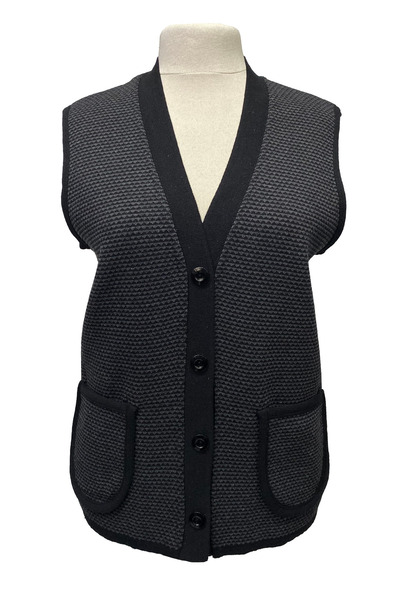 Giyinen Mağazaları Selver Front Buttoned Double Pocket Winter Wool Knitted Mother Vest