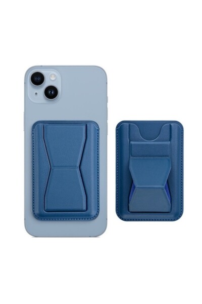 Stef's Cat Portofel MagSafe pentru carduri cu suport integrat, albastru