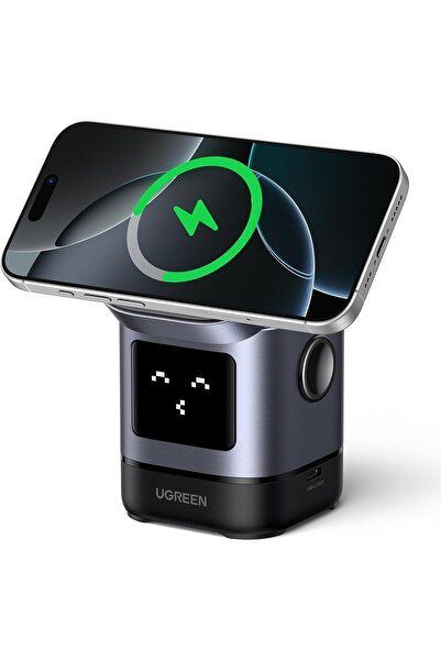 Generic UGREEN 15W Uno Wireless Charger Qi2 MagSafe 2-in-1 Foldable Magnetic Phone Stand