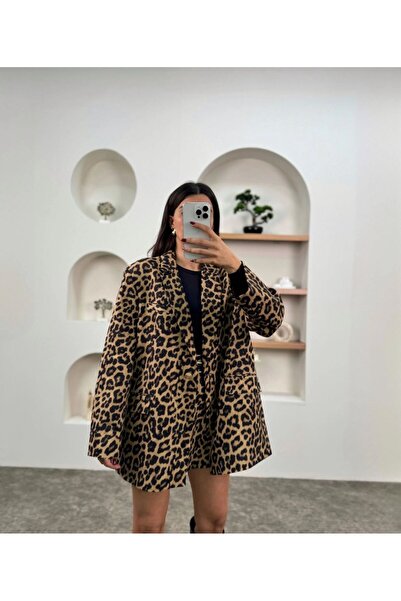 ALVOR Leopard Print Blazer Lined Jacket