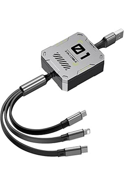 Other كابل شحن متعدد 3 في 1 قابل للسحب من Zorbis، شحن سريع 100 واط من USB-C/A إلى USB-C/Lightning/Micro US