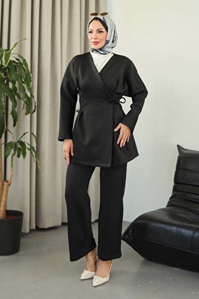 TOFİSA Costum Sucuba cu legături în față, negru - 27828-BLACK