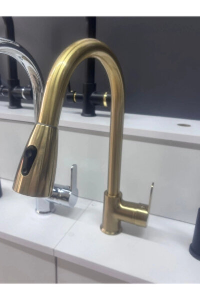 yediyapı Spiral Functional Head Kitchen Sink Faucet Matte-Gold
