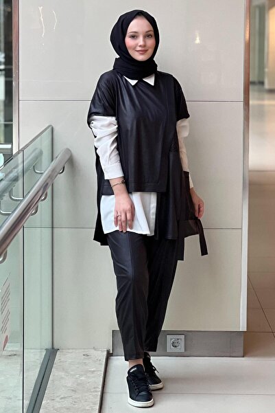 Nurcan Çetin Vest Shirt Pants 3-Piece Set