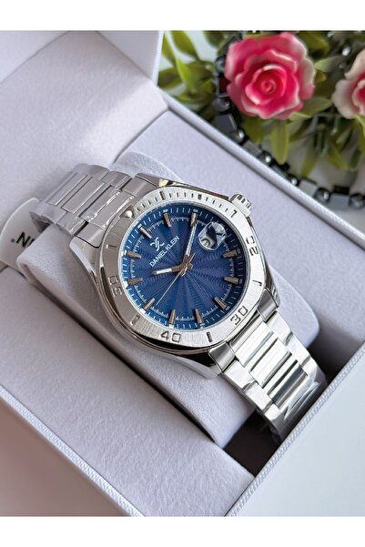 Daniel Klein Original Silver Cord Navy Blue Dial Men's Wristwatch