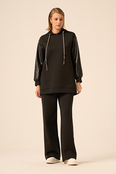 FTZ WOMEN Women's Leather Detailed Suit Black 31245