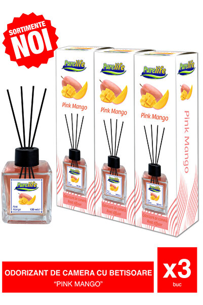 PureLife Room Air Freshener Set – 3 x 120 ml New Collection (Pink Mango)