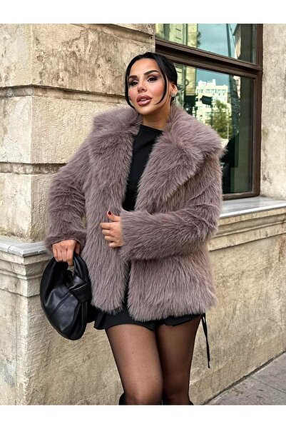 bykadriyeyılmaz Furora Erkek Yaka Suni Kürk Vizon