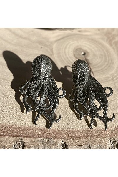 Viking Octopus Design Nail Model Dangle 316L Stainless Tarnish-Free Steel Earrings Pair