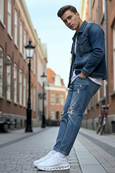 Zerenyus Ανδρικό λευκό αθλητικό παπούτσια ZRC2533 Premium Special Sole