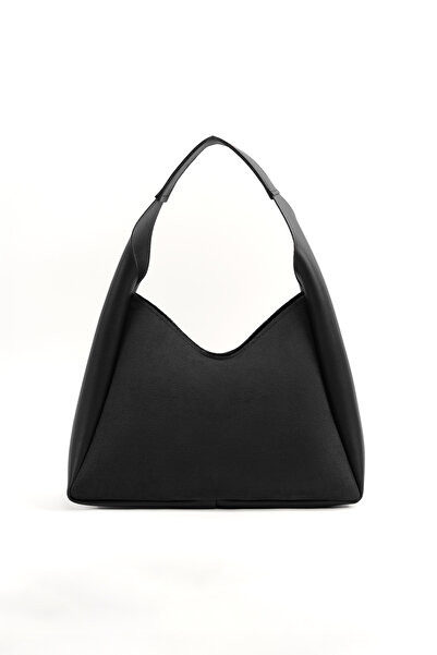 SHAKA Suede Black Shk19 Suede Fabric, Single Compartment with Snap Fasteners, Makeup Bag, Hand, Arm and Shoulder Bag