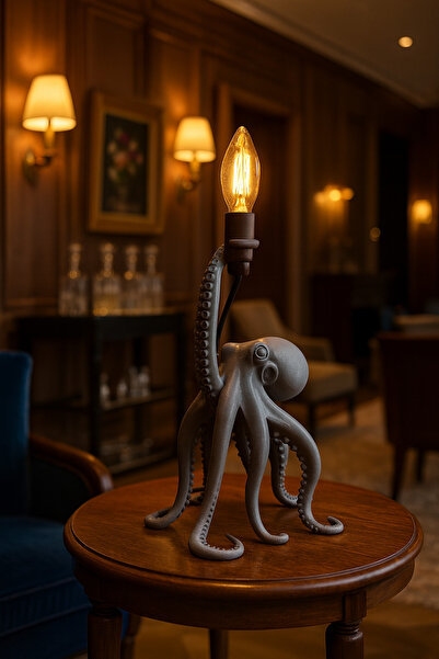 3dlab Modern Ahtapot Tasarımlı Masa Lambası - Dekoratif Gece Lambası, Modern Deniz Temalı Led Masa Işığı