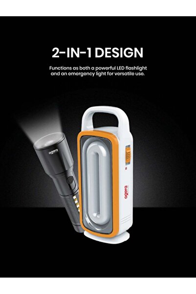 Ogera مصباح LED قابل لإعادة الشحن وإضاءة طوارئ - فائق السطوع مع بطارية تدوم طويلاً