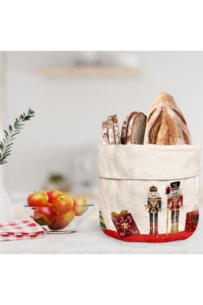Lenjerii Deosebite Christmas cotton bread basket with nutcracker, Club Cotton, Nutker