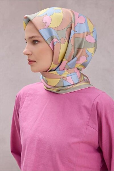 Belli Tivil Pure Silk Scarf 4213 - 50 Αφηρημένο μοτίβο σε ανοιχτό πράσινο χρώμα