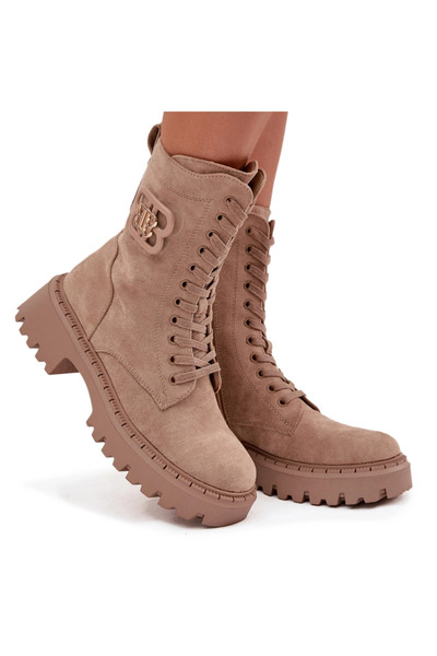 BOTO Botine Workery pentru femei cu element decorativ Izolate bej Kalindra 36