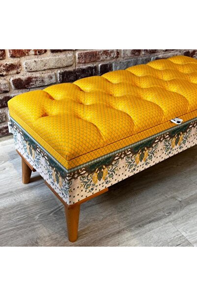 Mi Puf Kurti Desenli Sandıklı Puf