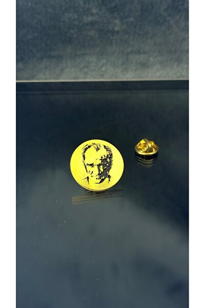 Kuyumcudan Atatürk Rozet 925 Ayar Gümüş 24 Ayar Altın kaplama