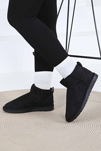 TOFİSA حذاء نسائي أسود من الجلد السويدي الناعم - 27784-BLACK