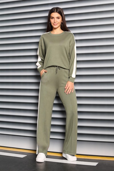 TOFİSA Garnili Modal İkili Takım Haki - 27870-HAKI