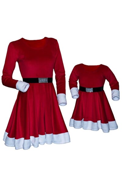 Atelier Anca Socolovschi Mother-daughter set, red dresses, Christmas design, size M and 1/2 years