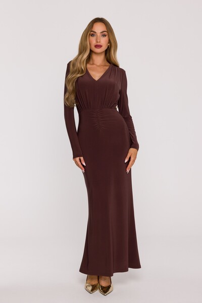 Made of Emotion M891 Elegant maxi dress with sash