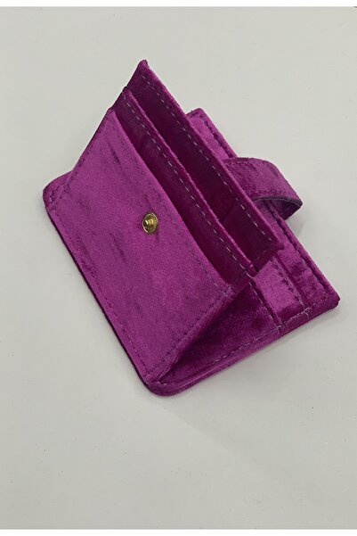 PurpleART Women's Suede Snap Closure Card Holder 8X11Cm