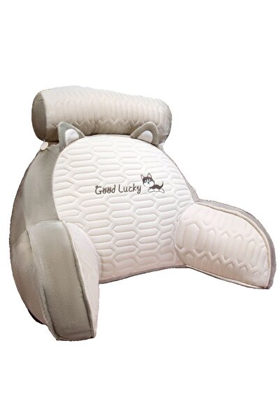 Flippy Multifunctional Pillow, Flippy, Bed Backrest, Medium, 60 x 40 cm, Latex, Puppy Pattern, Gray