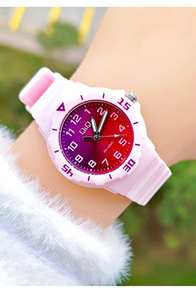 Q&Q Girl's Wristwatch 33mm Case 10 Atm Water Resistant Silicone Strap 2 Years Manufacturer Warranty