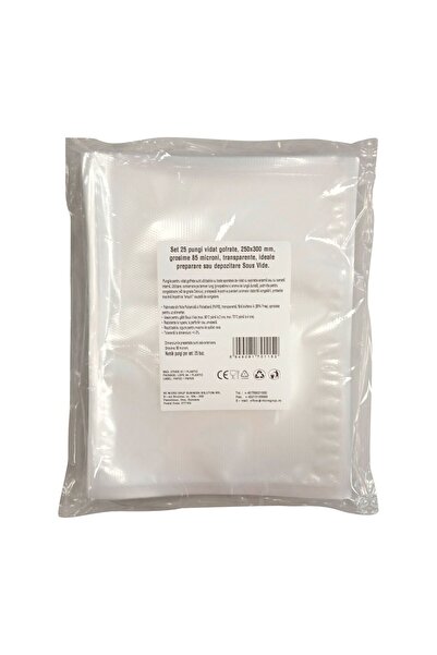 Urgent Horeca Pungi vidat gofrate, 250x300 mm, grosime 85 microni, ideale preparare Sous Vide, set 25 bucati