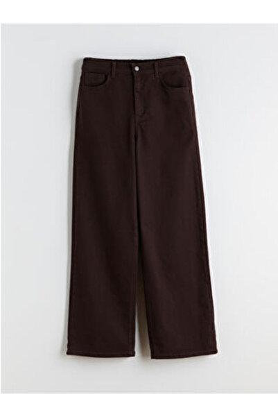 LC Waikiki Lcw Comfort Brown Standard Fit Wide Leg Women's Trousers